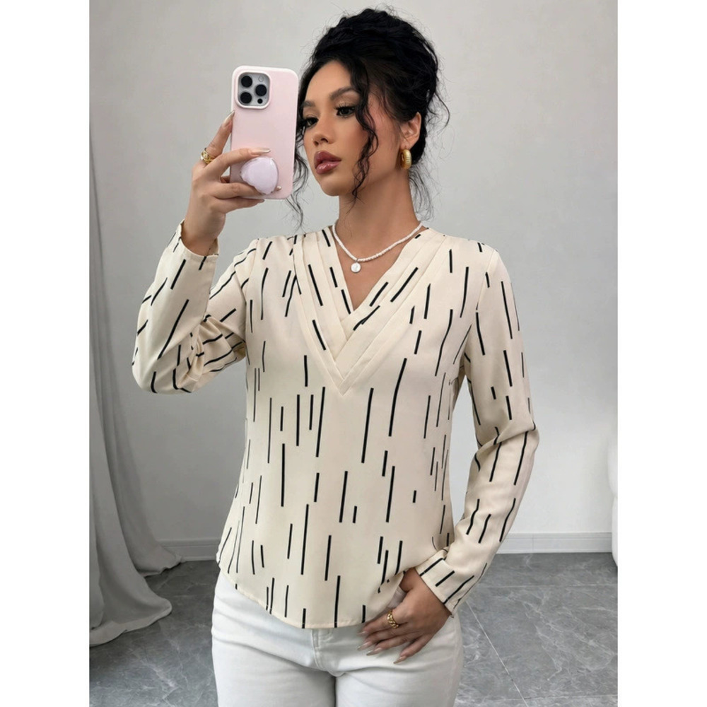 ZARA Stylish Striped Collar Long Sleeve Shirt Cardigan